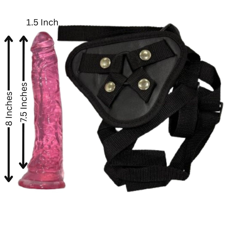 Pink Realistic Silicone Dildo With Strap Belt